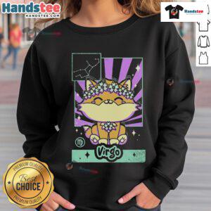 Alt Text: Cute astrology kawaii Virgo sweatshirt featuring a charming zodiac design and vibrant colors, perfect for astrology lovers.