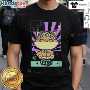 Cute astrology kawaii Virgo zodiac t-shirt featuring a fun design perfect for astrology lovers and fashion enthusiasts.