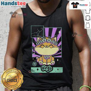 Cute astrology kawaii zodiac Virgo tank top featuring a playful design and vibrant colors, perfect for Virgo fans.
