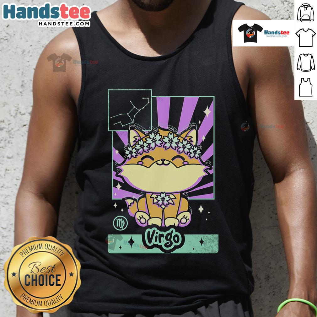 Cute astrology kawaii zodiac Virgo tank top featuring a playful design and vibrant colors, perfect for Virgo fans.