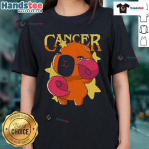 Cute capybara cancer ladies tee featuring an adorable capybara design, perfect for cancer awareness and animal lovers.