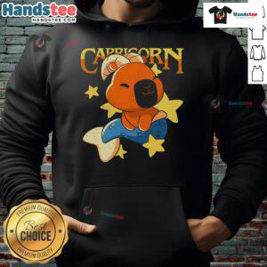 Cute Capybara Capricorn Hoodie featuring an adorable capybara design, perfect for cozy animal lovers and astrology fans.