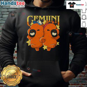 Alt Text: Cute Capybara Gemini Hoodie featuring a playful capybara design, perfect for astrology lovers and cozy outfits.