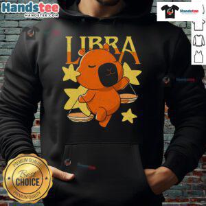 Cute capybara Libra hoodie featuring an adorable capybara design, perfect for astrology lovers and cozy outfits.