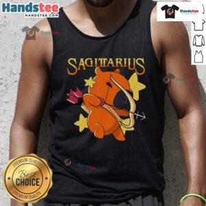 Adorable cute capybara Sagittarius tank top design featuring a capybara with astrological symbols, perfect for zodiac lovers.