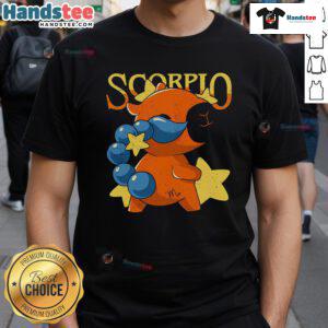 Alt Text: Adorable Cute Capybara Scorpio T-Shirt featuring a playful capybara design perfect for astrology lovers.