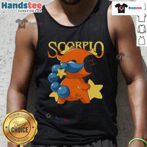 Cute capybara graphic on a Scorpio tank top, perfect for astrology lovers and animal enthusiasts.