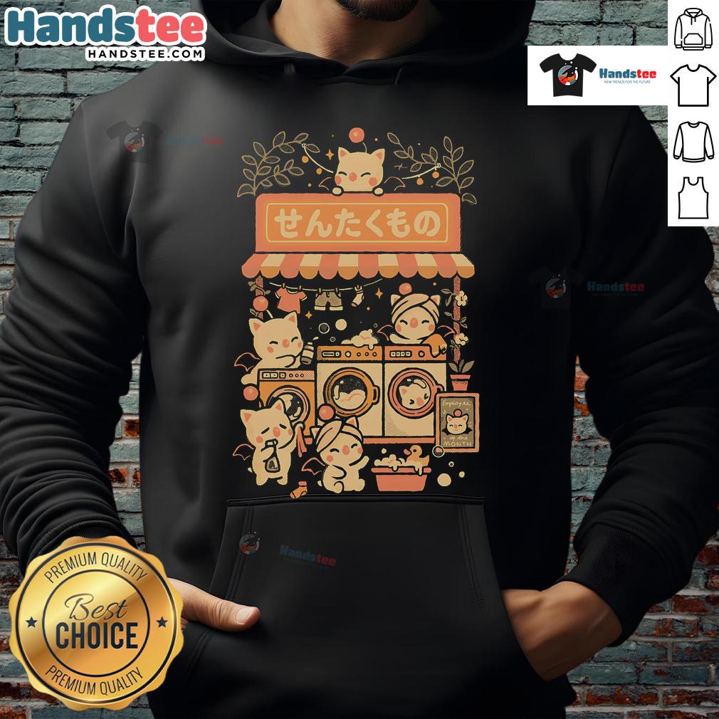 Alt Text: Cute fantasy laundry cats hoodie featuring whimsical cat illustrations in vibrant colors, perfect for cat lovers.