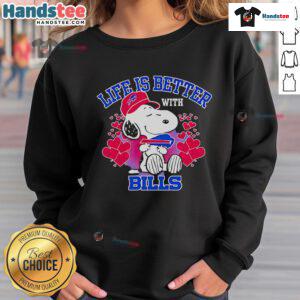 Cute Snoopy Life Is Better With Bills sweatshirt featuring Snoopy and a playful design, perfect for casual style.