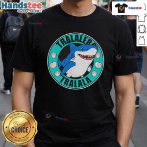 Alt Text: Cute Tralalero Tralala Shark Logo T-Shirt featuring a playful shark design on a vibrant background.