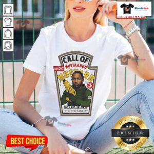 Funny Diddy Call of Mustard Ladies Tee featuring a playful design perfect for casual wear and mustard lovers.