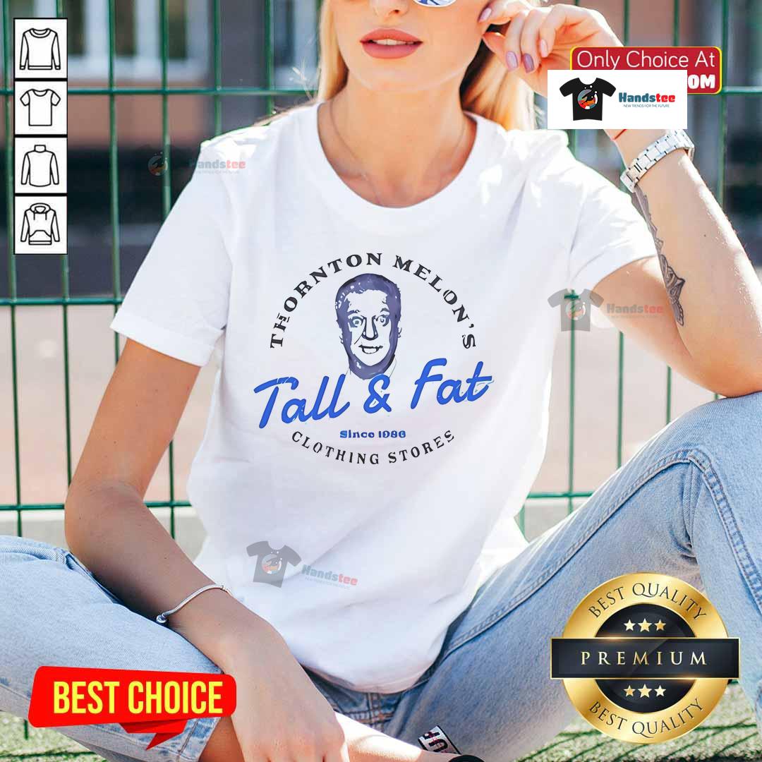 Funny Rodney Dangerfield Tall and Fat Ladies Tee featuring humorous design with melons and vibrant colors.