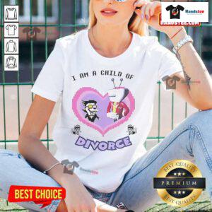 Alt Text: Funny Spamton I Am A Child Of Divorce Ladies Tee featuring a playful design perfect for casual wear.