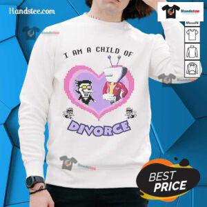 Funny Spamton 'I Am A Child of Divorce' sweatshirt featuring vibrant graphics and a playful design perfect for casual wear.