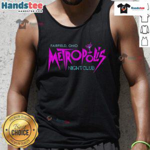 Good Fairfield Ohio Metropolis Night Club 25 tank top design featuring vibrant colors and stylish graphics for nightlife fashion.