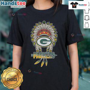 Good Green Bay Packers x Native American ladies tee featuring vibrant graphics and a stylish fit for fans.