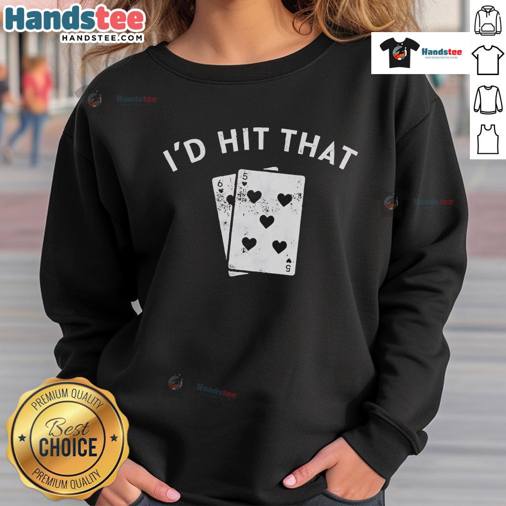 Good Id Hit That Blackjack Retro Sweatshirt in black featuring vintage casino graphics, perfect for blackjack enthusiasts.