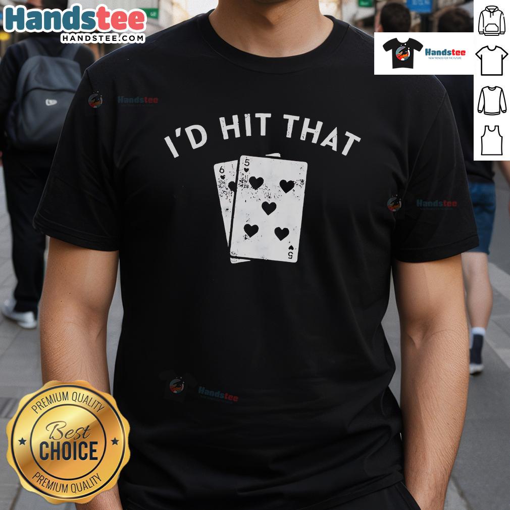 Good I'D Hit That Blackjack Retro T-Shirt featuring a playful design for casino enthusiasts and gamers.
