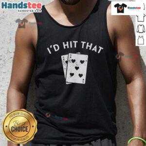 Good Id Hit That Blackjack Retro Tank Top featuring a vintage casino design, perfect for blackjack enthusiasts.