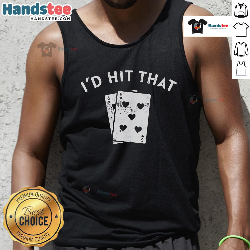 Good Id Hit That Blackjack Retro Tank Top featuring a vintage casino design, perfect for blackjack enthusiasts.