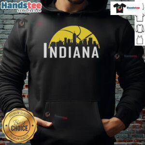 Good Indiana Pacers cityscape skyline 2025 hoodie featuring vibrant colors and iconic landmarks, perfect for fans.