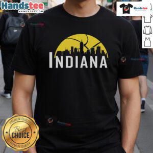 Good Indiana Pacers Cityscape Skyline Style 2025 T-Shirt featuring vibrant skyline graphics and team colors.