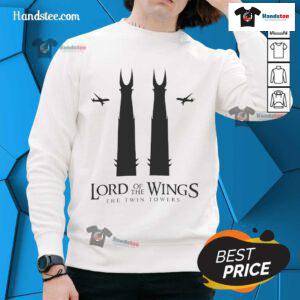 Good Lord of the Wings Twin Tower sweatshirt featuring a vibrant graphic design on a cozy fabric.