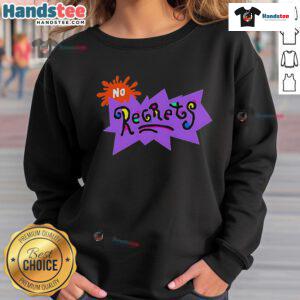 Good No Regrets Scribble Sweatshirt in stylish design, perfect for casual wear and expressing a carefree attitude.
