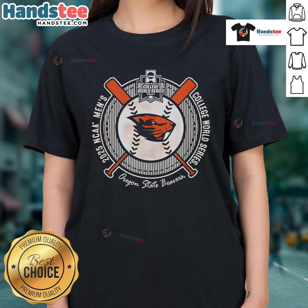 Oregon State Beavers College World Series 2025 baseball tee for women, showcasing team spirit and NCAA pride.