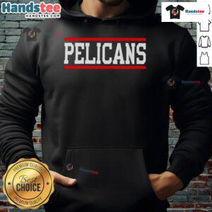 Good Pelicans hoodie featuring horizontal lines design in vibrant colors, perfect for sports fans and casual wear.