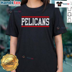 Good Pelicans horizontal lines ladies tee featuring a stylish design in vibrant colors for casual wear.