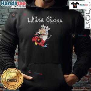 Good Simply Udder Chaos Cow Hoodie featuring a playful cow graphic, perfect for casual wear and animal lovers.