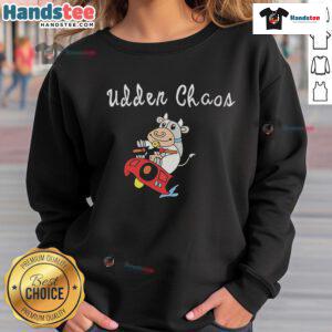Good Simply Udder Chaos Cow Sweatshirt featuring a playful cow graphic, perfect for casual and cozy outfits.