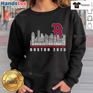 2025 Boston Red Sox sweatshirt with a stylish skyline design, perfect for fans and casual wear.