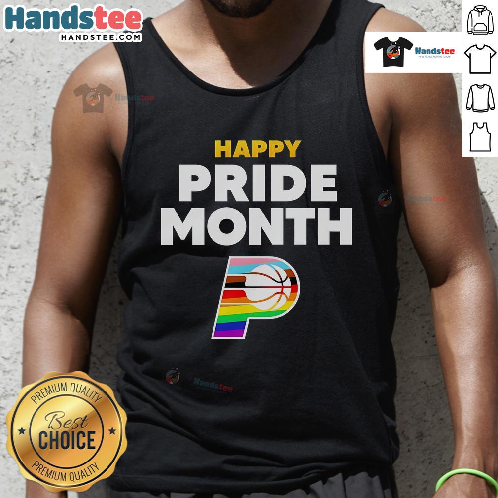 Happy Indiana Pacers Happy Pride Month 2025 logo tank top featuring vibrant colors and inclusive design. Celebrate pride!