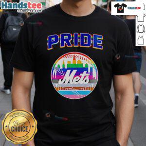 Happy NY Mets celebration Pride Month 2025 baseball t-shirt featuring vibrant colors and festive designs for LGBTQ+ pride.