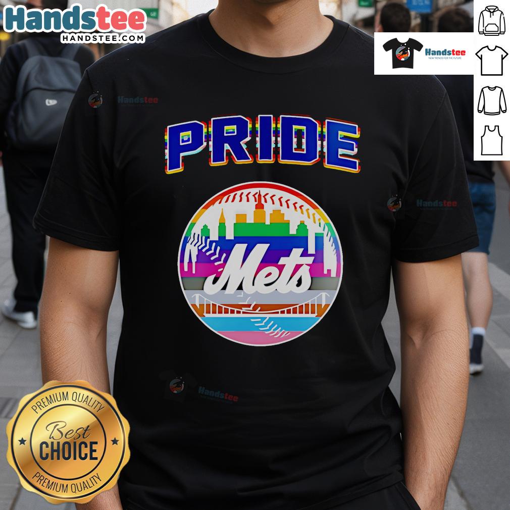 Happy NY Mets celebration Pride Month 2025 baseball t-shirt featuring vibrant colors and festive designs for LGBTQ+ pride.