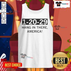 Stylish 'Hang In There America' tank top for hot weather, perfect for casual outings and summer fashion.
