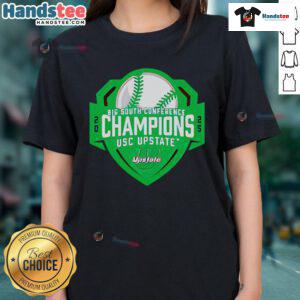 Hot 2025 Big South Conference Baseball Champs Ladies Tee featuring vibrant team graphics and a stylish design.