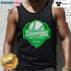 Hot 2025 Big South Conference Baseball Champs tank top featuring team logo and vibrant design for fans and athletes.
