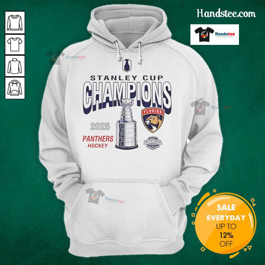 Hot Florida Panthers 2025 Stanley Cup Champions throwback hoodie featuring team logo and vintage design in vibrant colors.