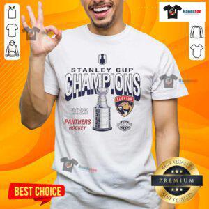Alt Text: Hot Florida Panthers 2025 Stanley Cup Champions Throwback T-Shirt featuring team logo and vintage design.