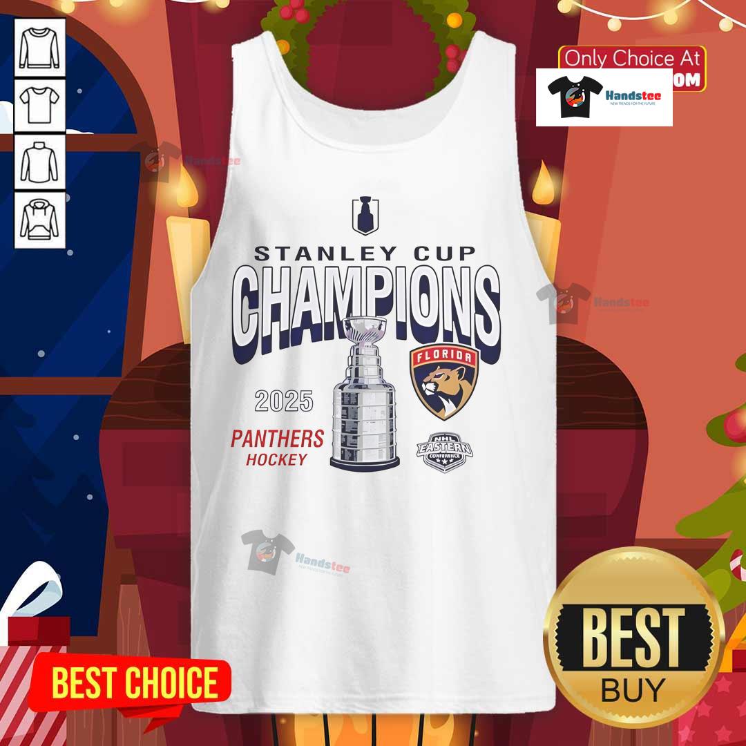 Hot Florida Panthers 2025 Stanley Cup Champions throwback tank top showcasing vibrant team colors and logo design.