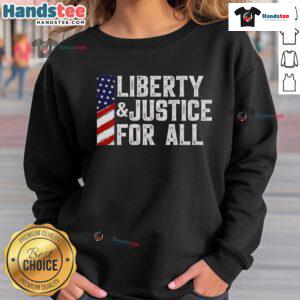 Hot Liberty and Justice for All Print US Flag Sweatshirt, featuring a vibrant American flag design and comfortable fit.