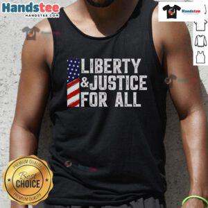 Hot Liberty and Justice for All Print US Flag Tank Top showcasing patriotic design for summer wear.
