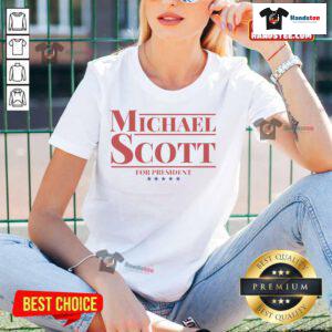 Hot Michael Scott for President ladies tee featuring a stylish design perfect for fans of The Office.
