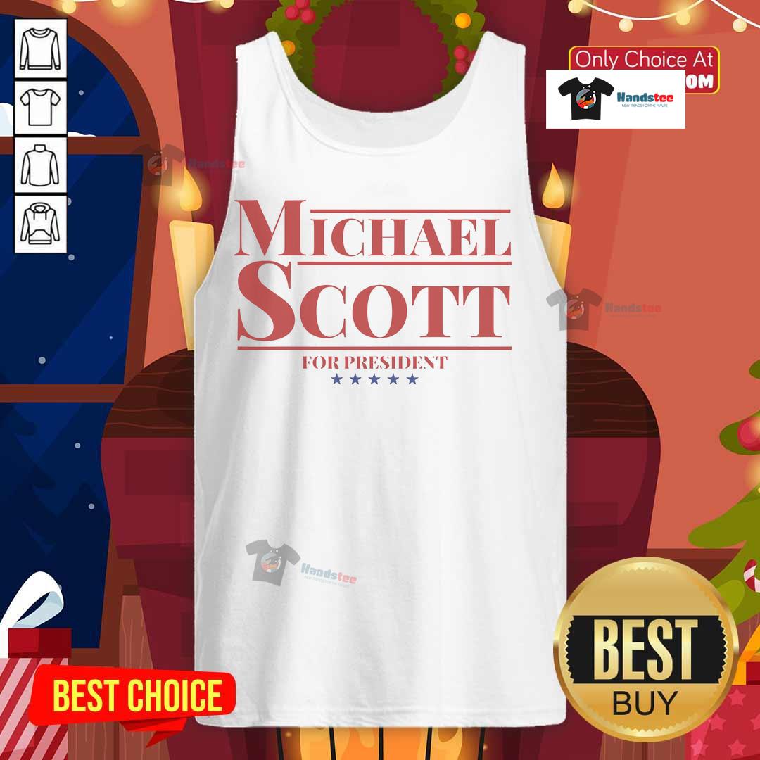 Hot Michael Scott for President tank top featuring a bold graphic print, perfect for fans of The Office and political humor.