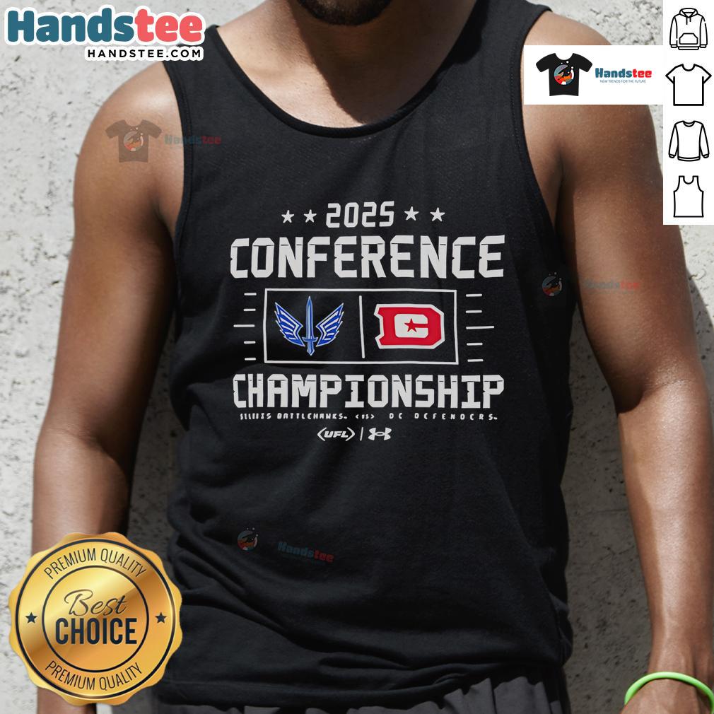 Nice 2025 XFL Conference Championship tank top featuring team logo and vibrant design for fans and sports enthusiasts.