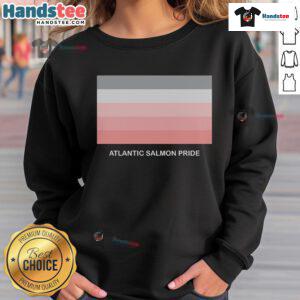 Colorful Nice Atlantic Salmon Pride sweatshirt featuring a vibrant salmon design, perfect for eco-conscious fashion.