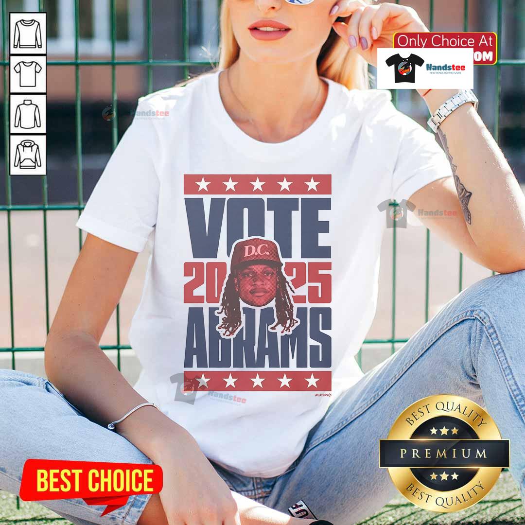 Alt Text: Nice CJ Abrams 2025 Vote Ladies Tee featuring stylish design and vibrant colors for fans of baseball and activism.